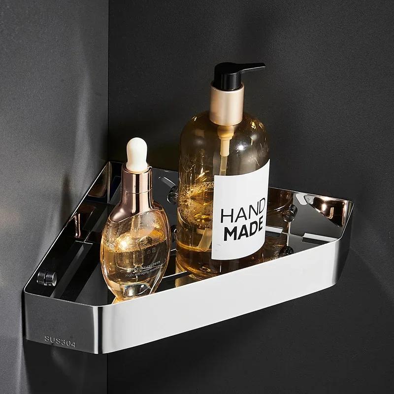 304 Nerezová ocel Koupelnová police Sprchový kout Police na šampon a péči o pleť Rohová police Úložný koš Rohová toaletní Trojúhelníková police