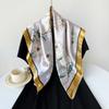 Silk Scarf Large Square Scarf Women's New 90cm Printed Vintage Wrap Scarf Satin Shawl Scarf