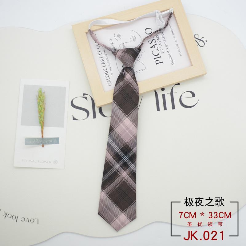 Tie Plaid Women Free Knotting Student College Style Japanese Short Uniform School Uniform Accessories Lazy