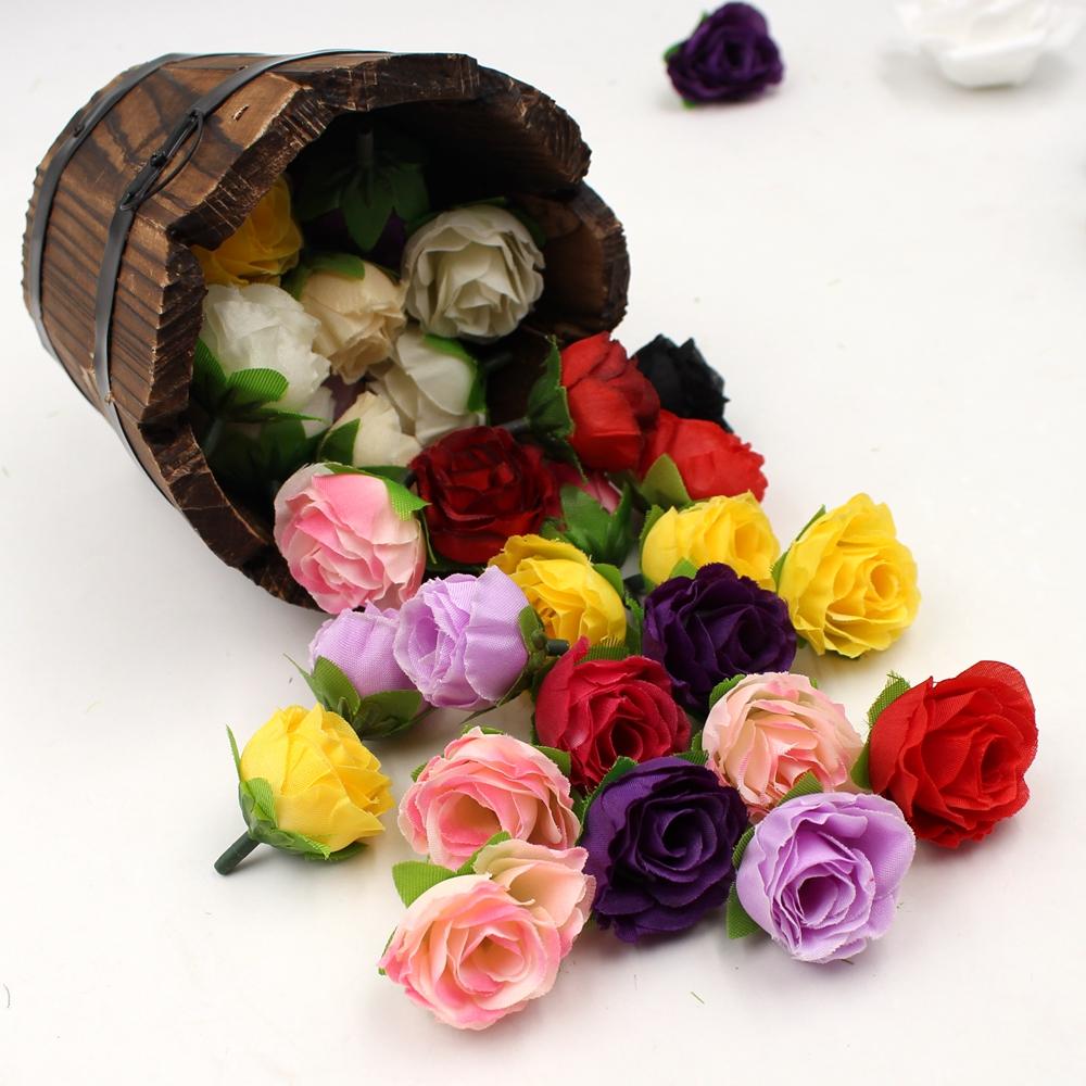 10/20/50Pcs Rose Artificial Flowers Head 3CM Fake Flower for Wedding Decoration Party Christmas Home Decor Craft Gifts Accessory