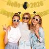 2026 New Year Banner with Sparkling Gold Letters - Elegant "Hello 2026 Happy New Year" Glitter Party Banner for New Year's Eve Decorations, Holiday