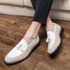 Neue Herren Spitzschuhe Schwarz Braun Quasten Slipper Flats Kleid Patchwork Loafer Homecoming Festzug Schuhe Zapatos Hombre