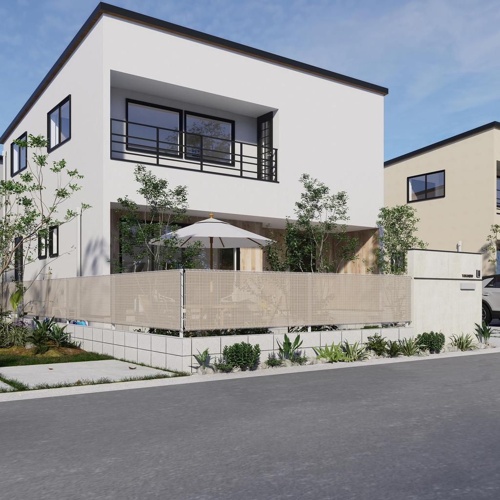 Takasho Mesh 4 x Outdoor Privacy Polyethylene UNI-47GY Fence, 0.7m, Gray, Measures,