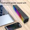 Portable Wireless Subwoofer with RGB Backlit Colorful Light Bluetooth-compatible Speaker for Home Desktop Laptop Support TF Card USB