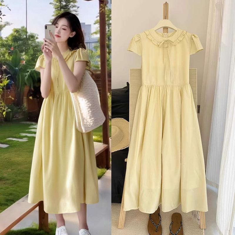 Summer 2026 Elegant Petite Maternity Dress - Slimming Resort Style M