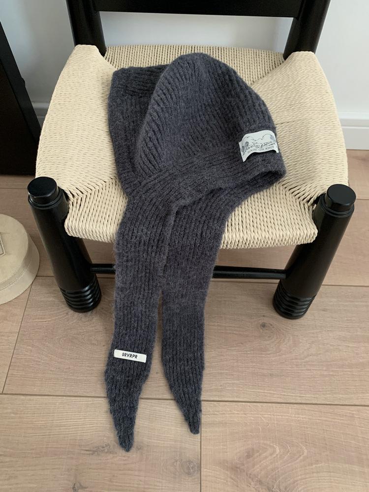 Winter Korea Warm Versatile Knitted Scarf Thickened Hat Scarf Integrated Ear Protector Wool Hat Trend