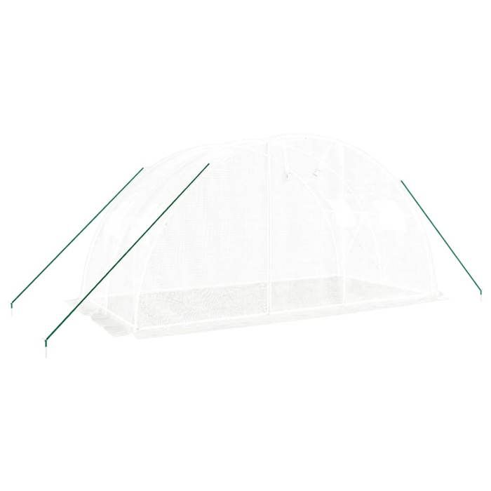 VidaXL Serre avec cadre en acier blanc 8 m² 4x2x2 m, polytunnel, serre à cadre froid, serre pour tomate, serre de jardin, 364083