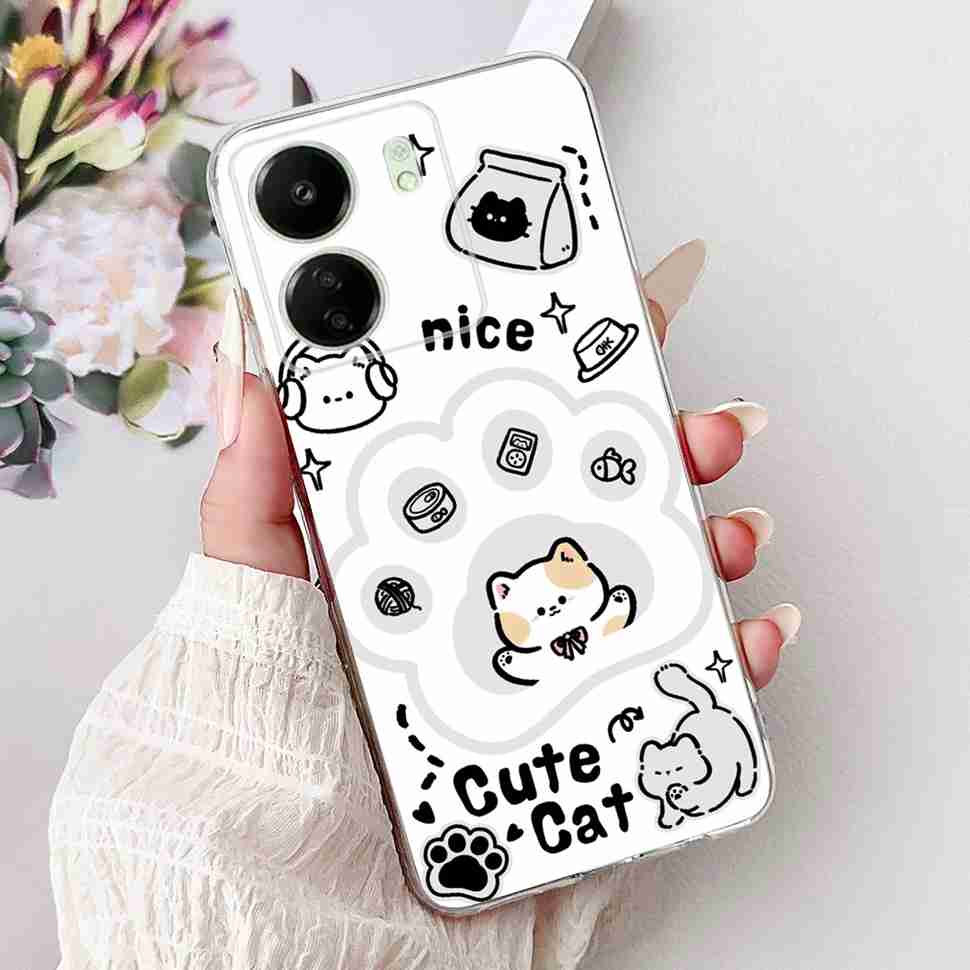 For Xiaomi Redmi 13C 4G Case Redmi13C 2023 New Fashion Pattern Cover Silicone Soft Phone Case For Xiaomi Poco C65 PocoC65 Fundas