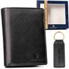 Gift Set: Leather Wallet Without Clasp and Key Ring - Peterson