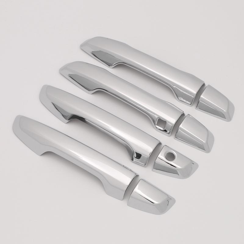 For Honda CR-V CRV LHD 2017 2018 ABS Chrome Carbon Fiber Black Door Handle Cover Sticker Car Styling Accessories