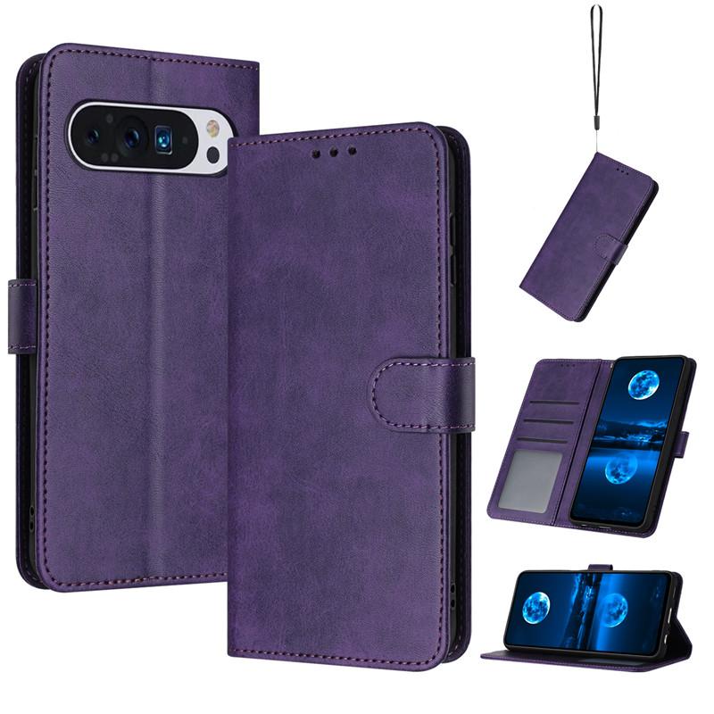 Magnetic Flip Cover Leather Case For Google Pixel 9 8A 7A 6A 8 7 6 Pixel9 Pro Pixel8 A Pixel7A Solid Color Skin Feel Wallet Bags