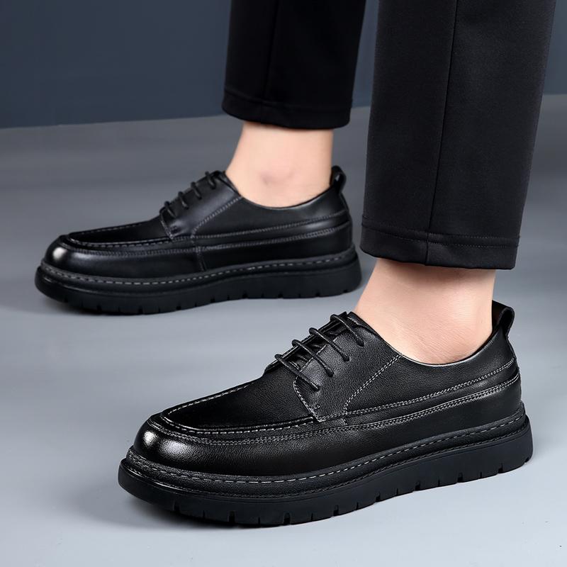 Pantofi Bărbați din Piele Platformă exterior Business Bărbați negri Rochie Modă Casual Nuntă petrecere Pantofi cu șireturi Confortabili Pantofi Bărbați