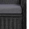 VidaXL 2 pcs Chaises d'extérieur avec coussins Résine tressée Noir