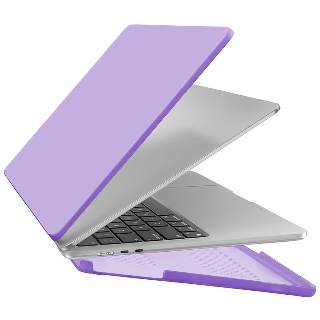 Case for Apple Macbook Air 13.6 2022-2025 (M2/M3/M4) - Flexible, Matte Protective Case, Lightweight and Durable - Alogy Airguard™ Purple