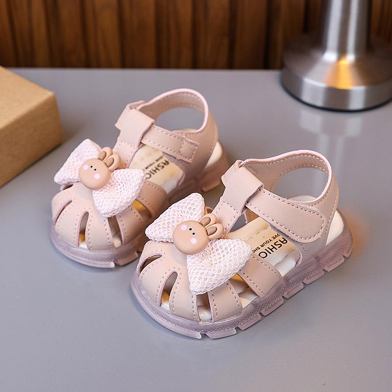 

Летняя обувь для маленькой девочки Новая модная универсальная детская обувь Комфортные мягкие подошвы Нескользящие сандалии Милые изысканные лаконичные туфельки принцессы для первых шагов 15insole11.5cm розовый