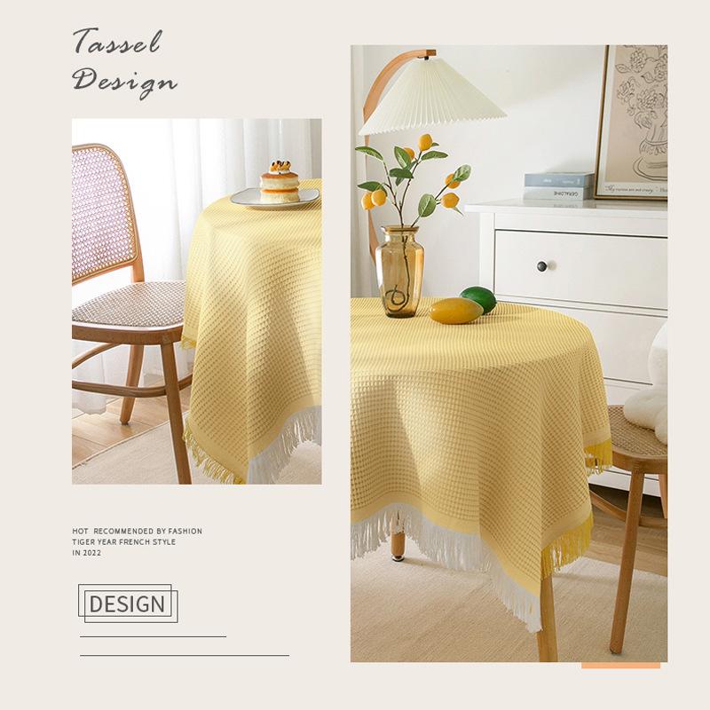 Wind Cotton And Linen French Tablecloth Small Round Table Light Luxury Birthday Photo White Japanese Tablecloth Dormitory Blanket