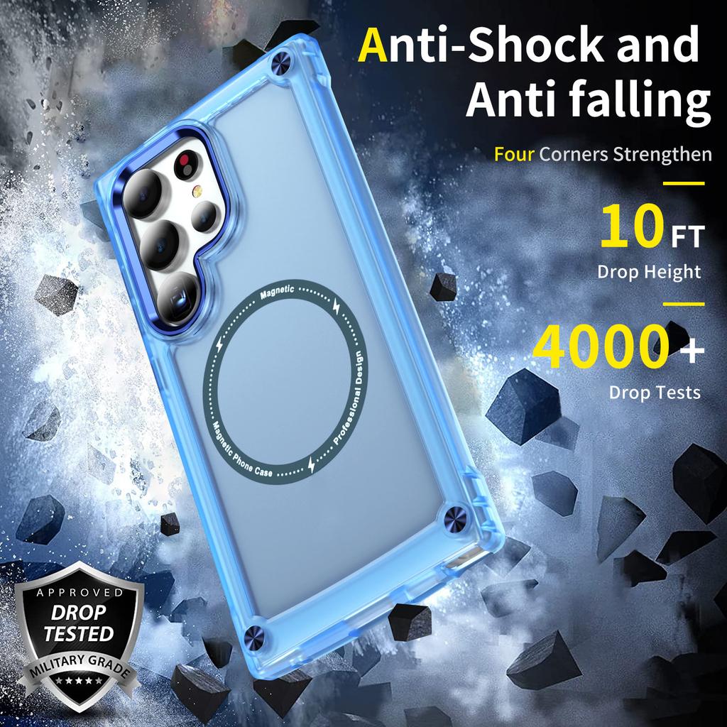 For Samsung Galaxy S25 Ultra Case Skin Touch TPU+PC Phone Cover Compatible with MagSafe