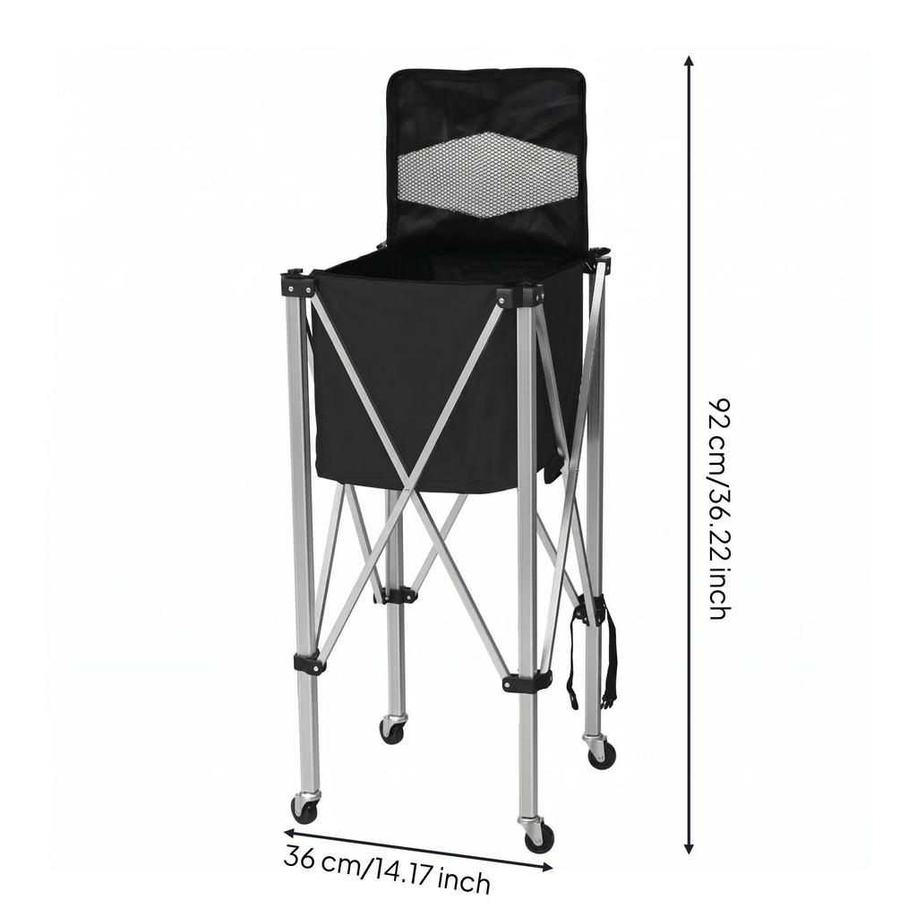 Mesh Lid Sports Trolley Aluminum Alloy Rolling Storage Container Open Frame
