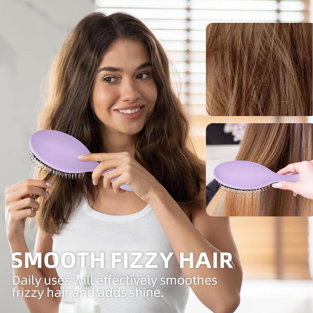 Boar Bristles Hair Brush for Women and Men, Detangling Hair Brush for Smoothing Massage Add Shine, Nylon&Boar Bristles Detangler brush for Hair