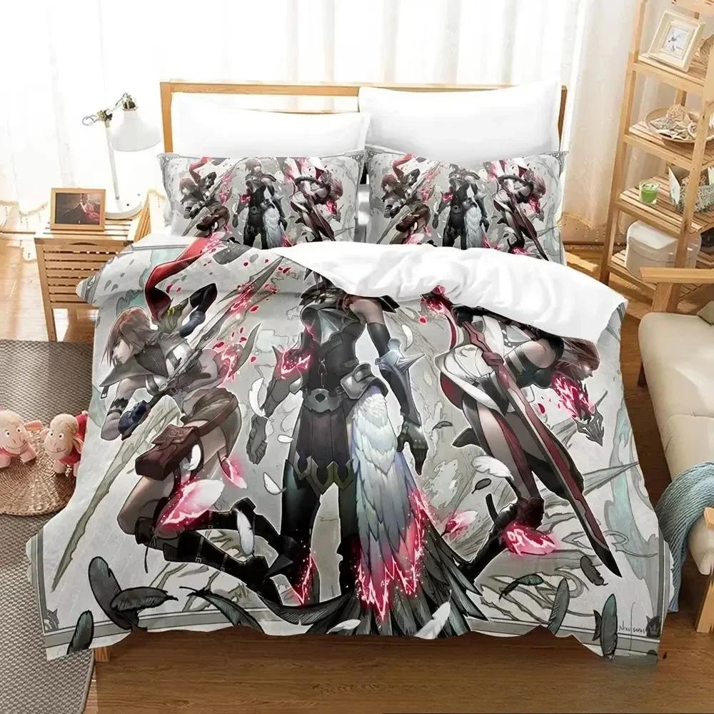 Anime Game Final Fantasy Xiii-2 Bedding Set 3D Printed Suitable For Bedroom Duvet Cover Set With Pillowcases Kids Home Textile