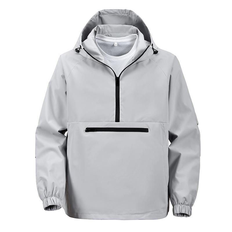 European Size Hooded Tooling Jacket Men s New Loose Outdoor Solid Color Men s Top Coat S (European size)