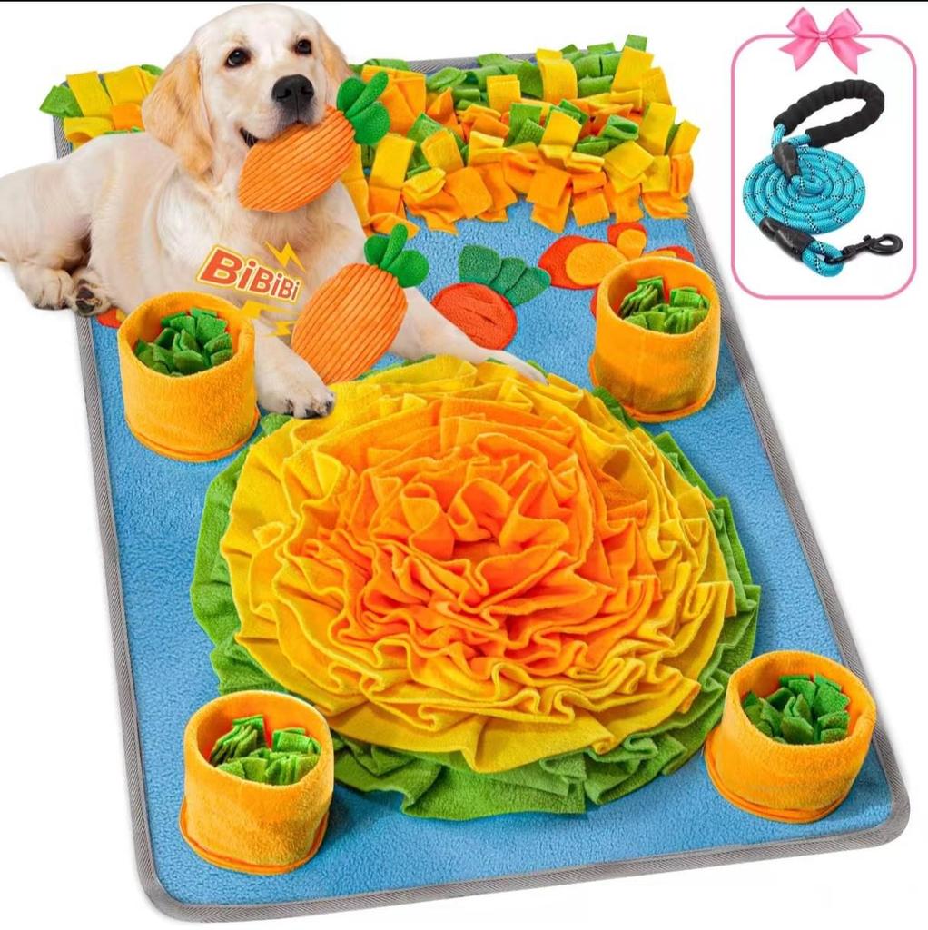 Dog Foraging Sniffing Mat: Puppy Puzzle & Slow Feeding Blanket Toy for Treasure Hunt