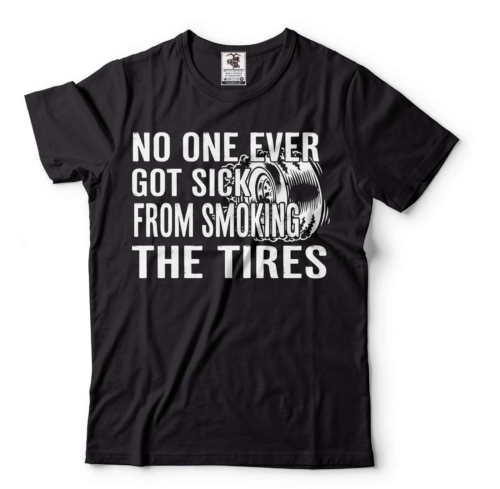 Mens Funny Shirt Car Enthusiast Shirt Burnout Drifting Smoking Tires shirt M