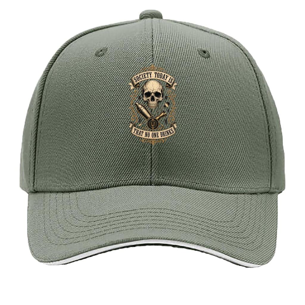 Vintage Skull Society Whiskey Quote Hip Hop Hat Fashion Outdoor Sports Sandwich Baseball Cap