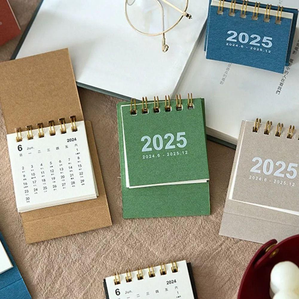 Home Decoration Mini Calendar Thick Paper Desktop Decorations 2025 Daily Planner