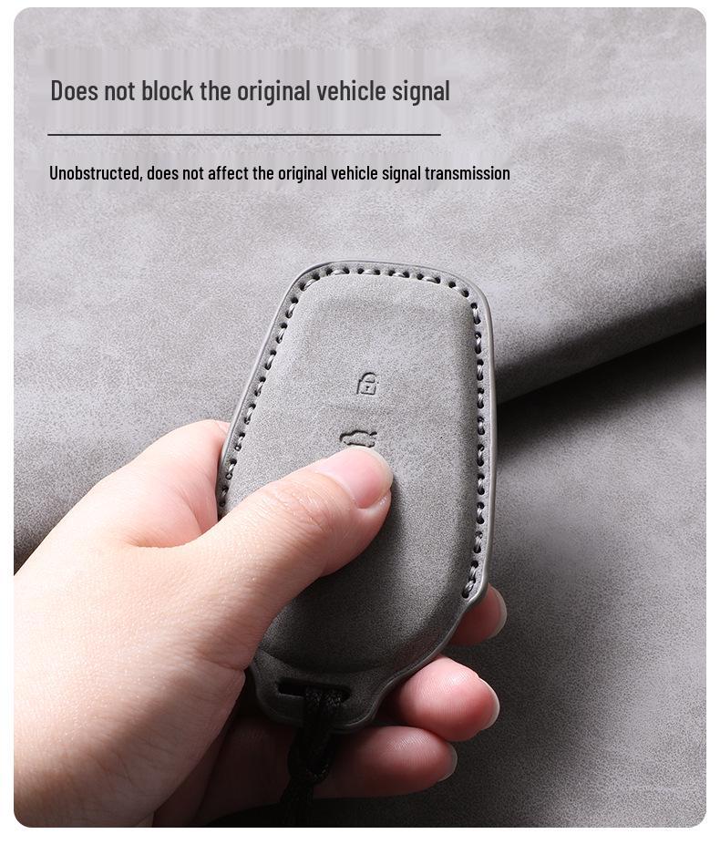 Nissan N7 Key Case Bag for 25 Models - Dongfeng New Energy Vehicle Remote Control Protective Leather Case with Buckle.