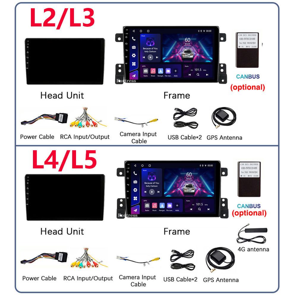 9 Inch 2 Din Car Radio for Suzuki Grand Vitara Escudo 2005-2015 Multimedia Android with Frame Carplay Autoradio Stereo