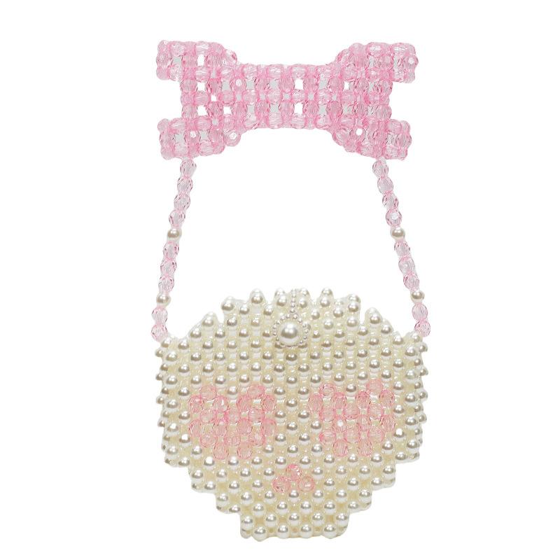 

Сумка-череп на Хэллоуин, новая плетеная сумка из жемчуга, женская цепочка, ажурная пляжная сумка one size fits all