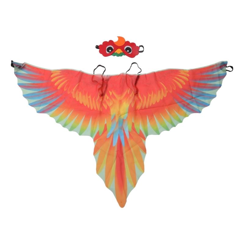 

Birds Dress Up Cute Parrot Wings with Costume Mask Kids Halloween Party Favors 1 красный