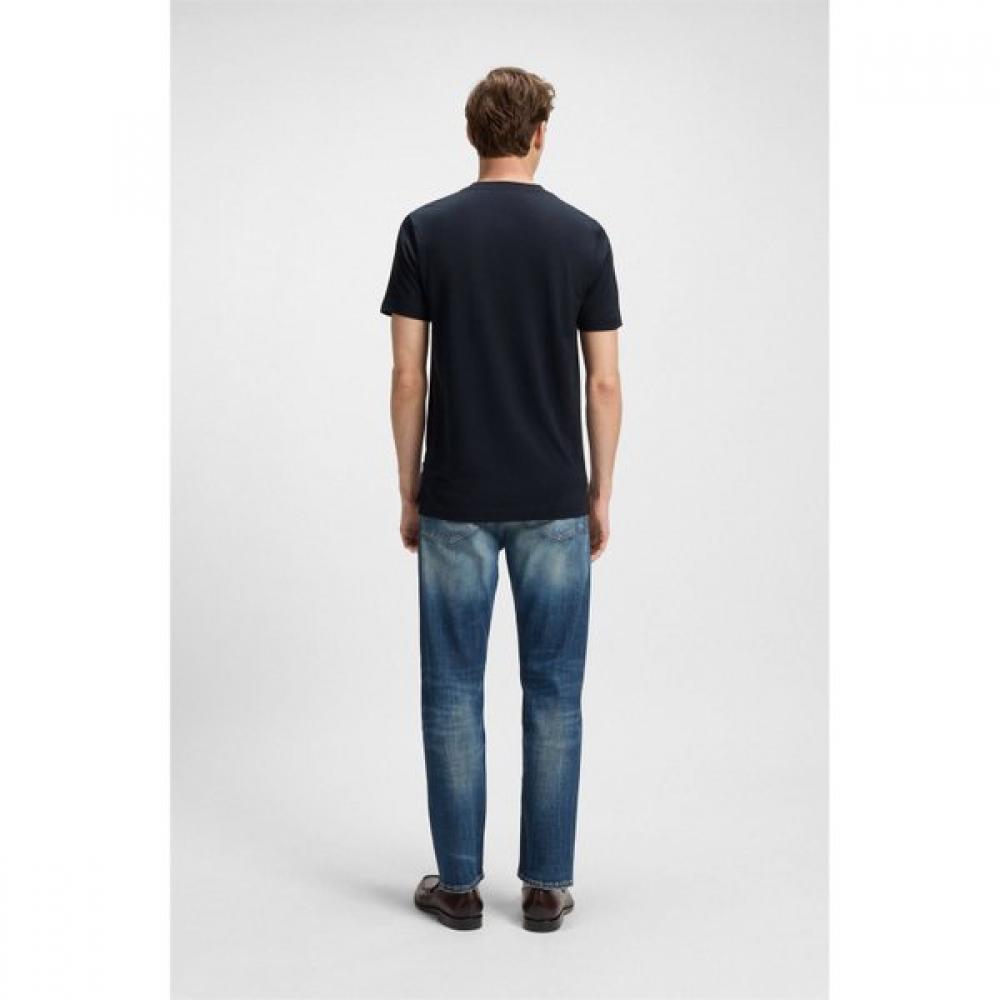 Boss Regular FiT Pique CoTTon T shirT Dark Blue  50521129404 