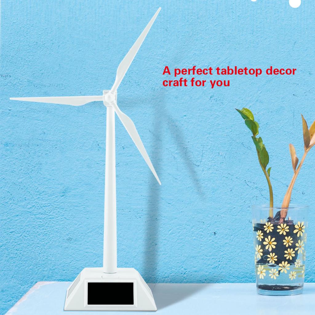 Solar Powered Wind Mill Model Desktop Decor Craft Kids Children Education Learning Toy