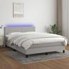VidaXL Slat Bed Base with Mattress and LED, Upholstered Bed, Double Bed, Adult Bed for Interior Bedroom, 3132997