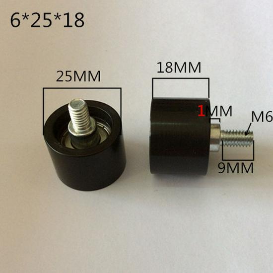 626 Rubber-Coated Nylon Roller with Shaft, 608 Bearing Pulley Wheel Guide