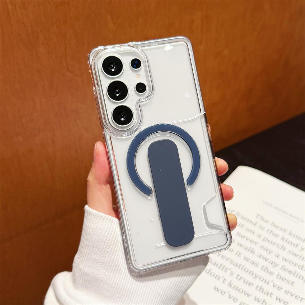 

Card Holder Clear Bracket For Magnetic Clear Case For Samsung Galaxy S26 Ultra S25 S24 Ultra Plus Shockproof Hard Cover Galaxy S25