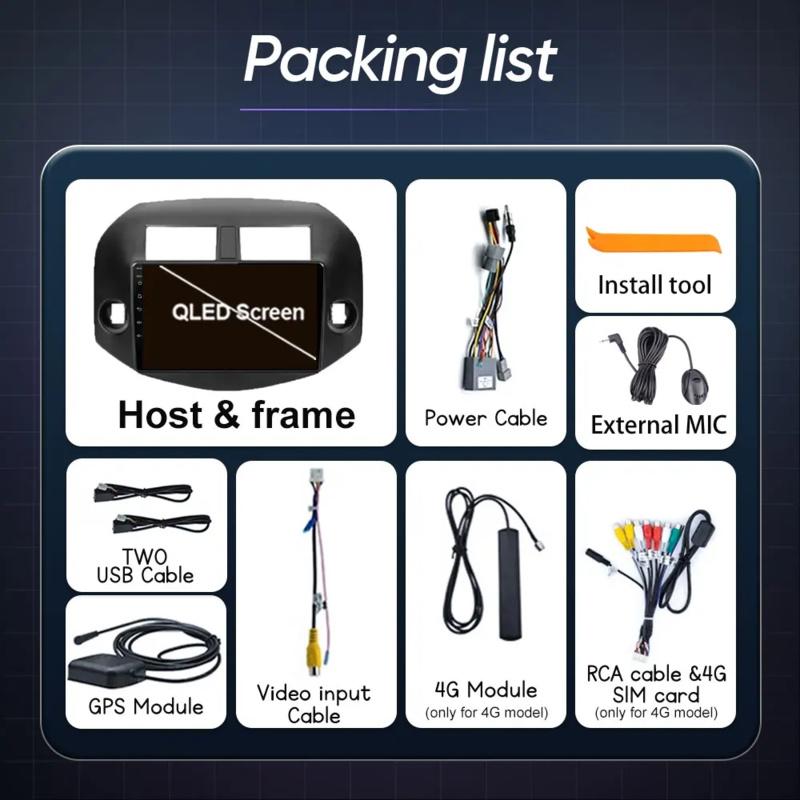 Android 14 For Toyota RAV4 3 XA30 2005 - 2013 Car Radio Multimedia Video Player Navigation GPS stereo QLED 4G WIFI BT DSP No DVD