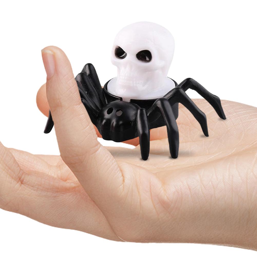 12Pcs Halloween LED Horror Spider Light Battery Operated Spider Back Eye-popping Candle Lamp Spider Eye Light LED Candle Light