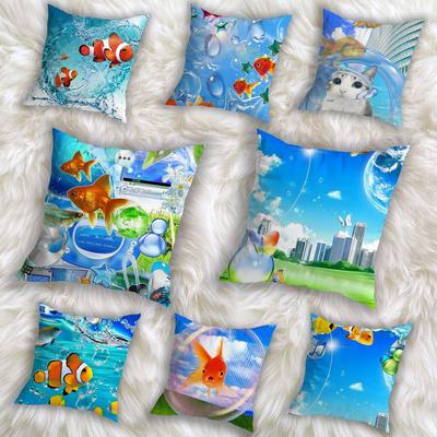 Art Frutiger Aero Cool Pillow Case Pillow Case Living Room Sofa Cushion Cover Suitable For Home Bedroom Room Decoration