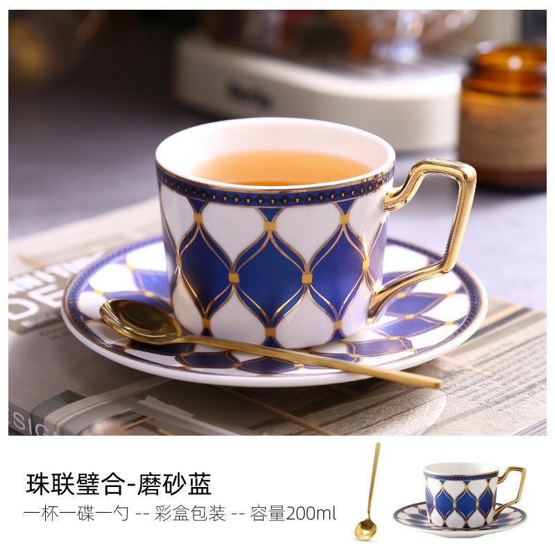British Light Luxury Ceramic Coffee Cup European Small Luxury Coffee Cup Saucer Set Household High-End Cup Water Cup