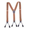 Stylish Classical Suspenders Adjustable Suspenders Elastic Chain Button End Dark Elastic Belt for Wedding Business Wear