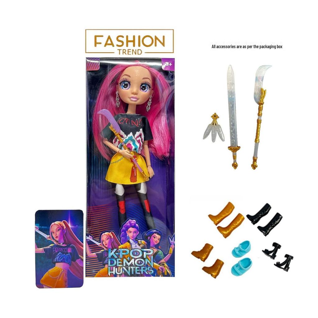 Crossbar KPOP Demon Hunter Girl Rainbow Series 12" Doll with Real Glass Eyes and 12 Joints.