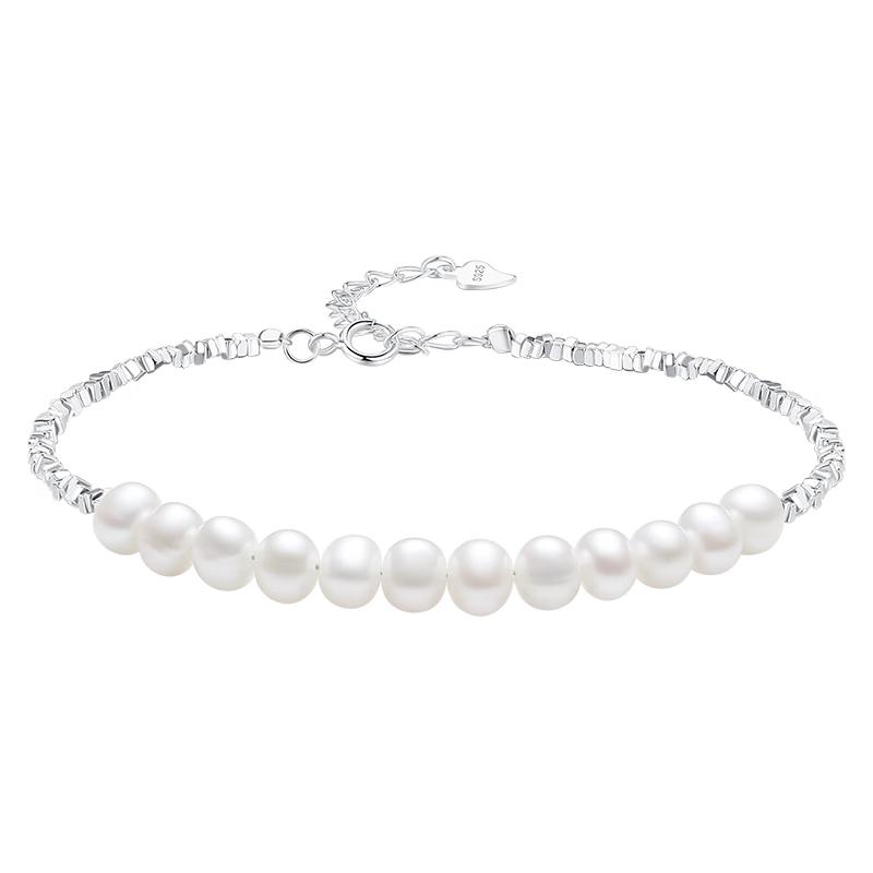 Chow Tai Seng Freshwater Pearl  Silver Bracelet