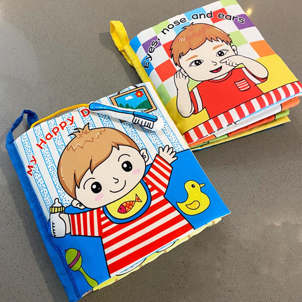 Fabric Montesorii Crinkle Book with Drawings and Sound for Kid New Born Babies From 0 To 12 Messes Brinquedos 1year Learning Toy