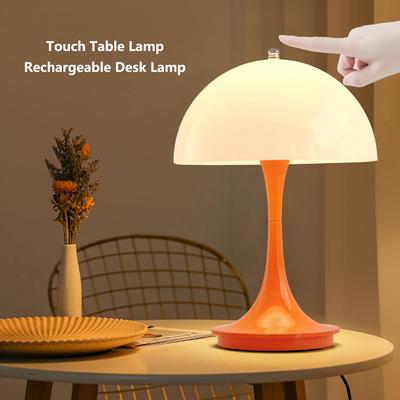Lămpi de Masă LED Reîncărcabile cu Reglare a Intensității pe 3 Culori, Ciupercă, Decorațiune Nocturnă pentru Hotel, Lumină de Noapte Portabilă, Decorațiune Simplă Modernă