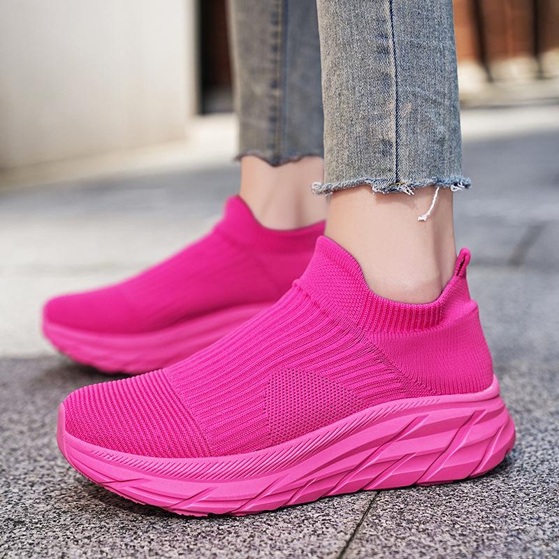 Summer breathable thin fly-woven mesh socks shoes lazy lightweight travel sports trendy shoes 36