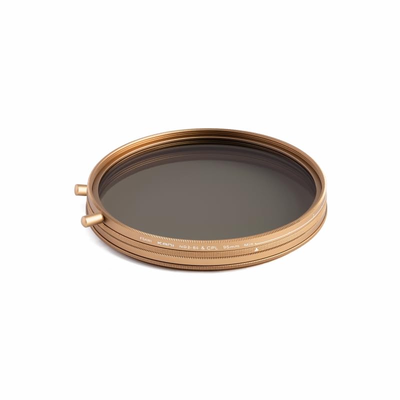 KANI 95mm Variable ND Filter FSAWI Model Maximum 6 Stops of Light Detachable Adjustment Suppresses Iridescence at High Low 812698 ND2-64+CPL,