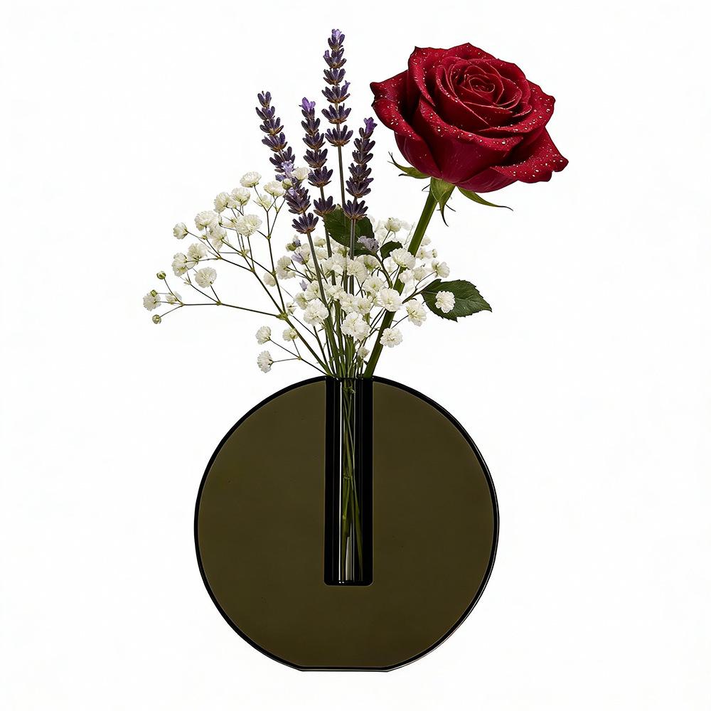 European Crystal Vase for Office Desk, Dining Table, Home Decor, or Wedding Gift - Brown Ornament 90mm x 100mm x 30mm